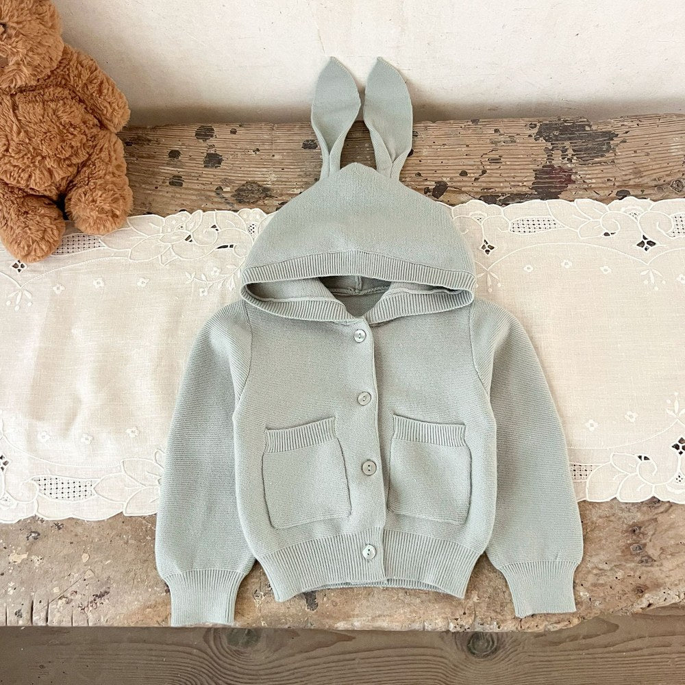 Baby Kids Long Sleeves Knitted Coat and Rabbits Pants 2-Piece Clothing Set