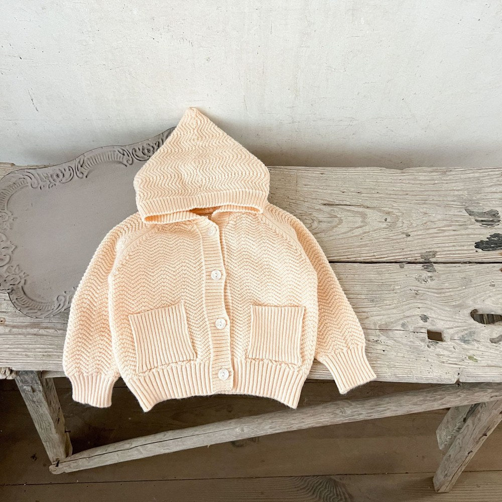 Kids Solid Color Knitted Coat