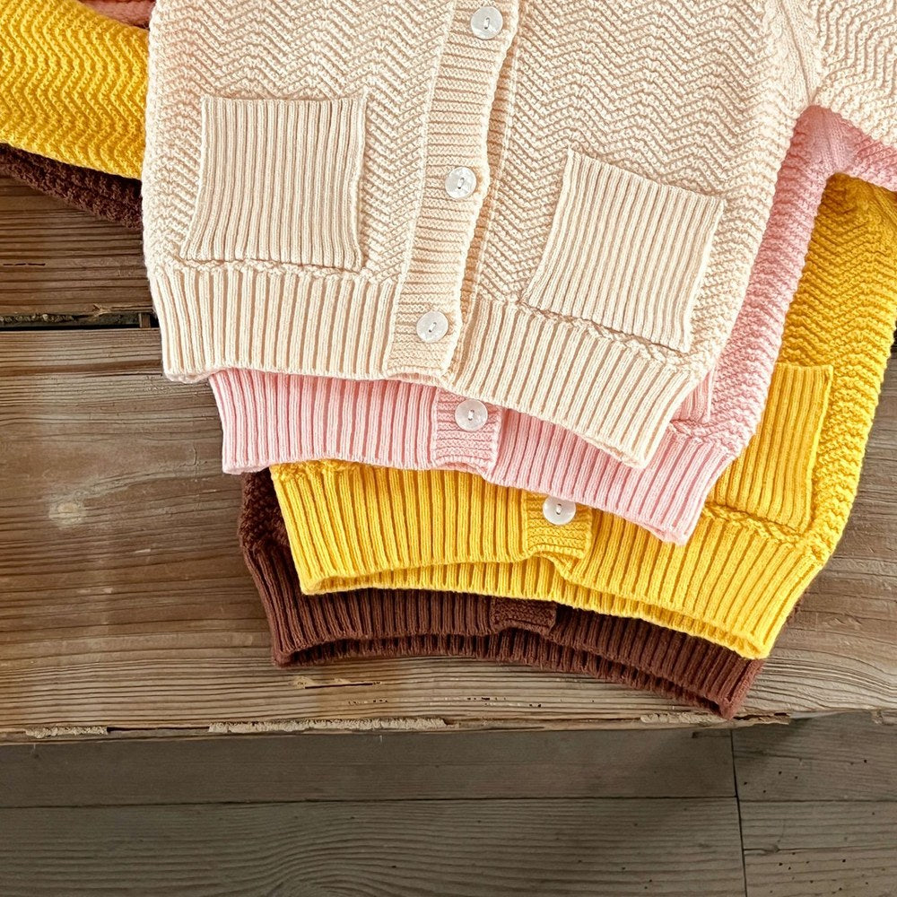 Kids Solid Color Knitted Coat