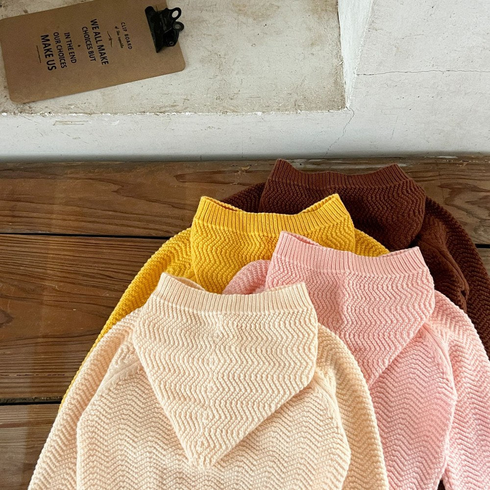Kids Solid Color Knitted Coat