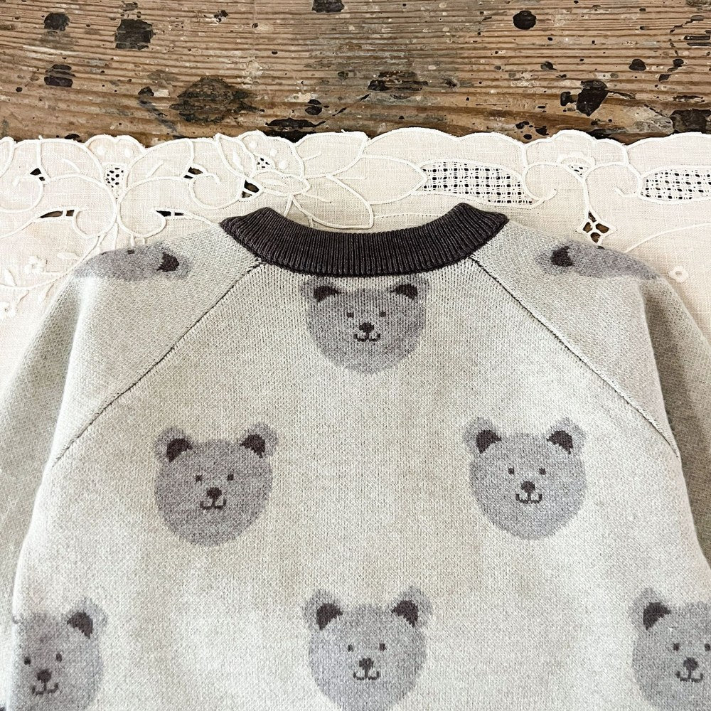 Baby Kids Long Sleeves Teddy Bears Pattern Rompers