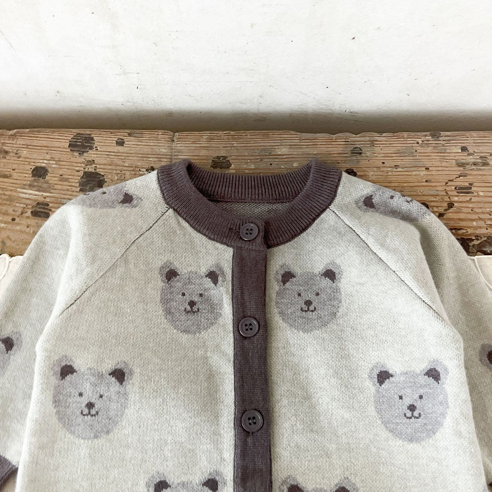 Baby Kids Long Sleeves Teddy Bears Pattern Rompers