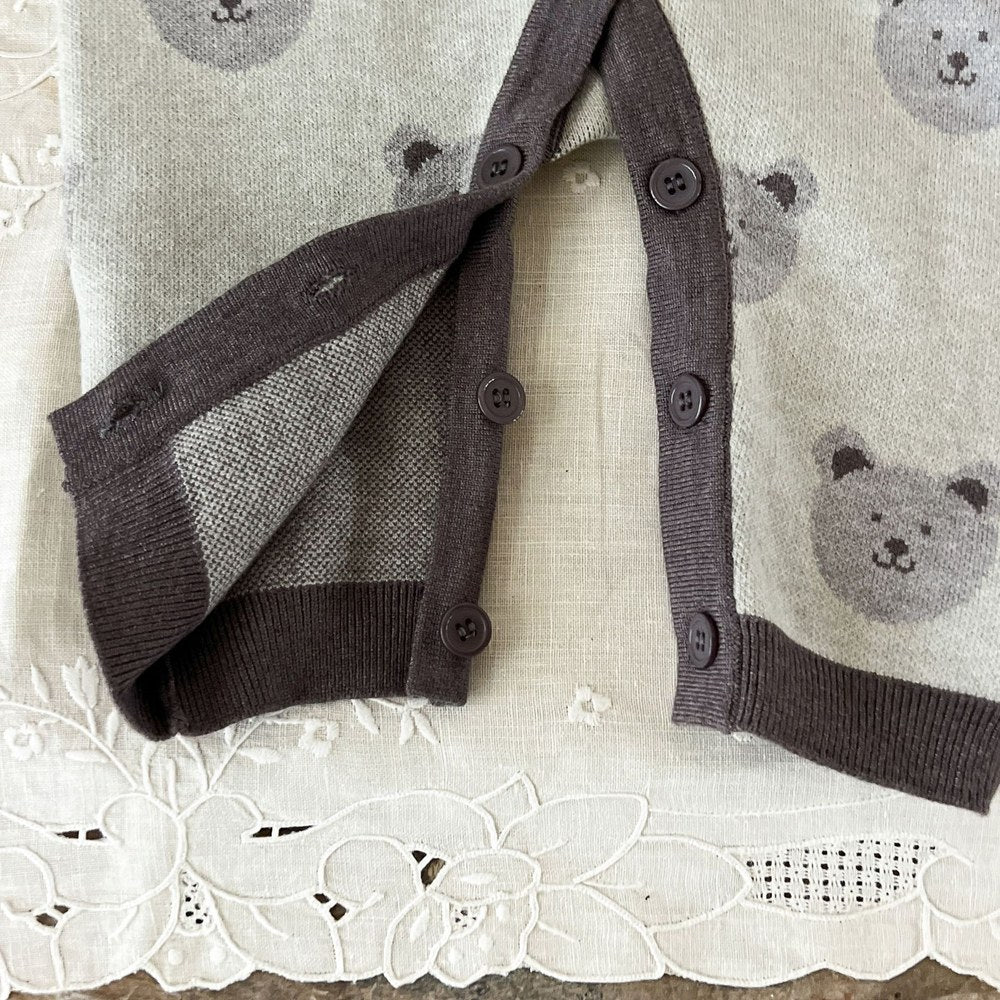 Baby Kids Long Sleeves Teddy Bears Pattern Rompers
