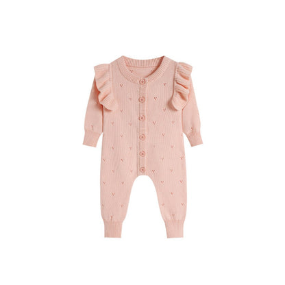 Baby Kids Long Sleeves Hollow-out Pattern Rompers