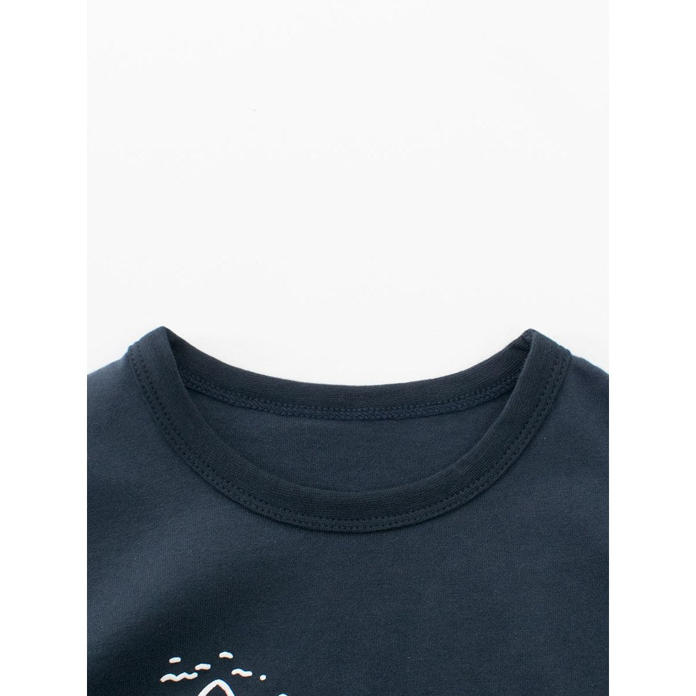 Baby Kids Boys Letters Print Long Sleeves Crew Neck Top