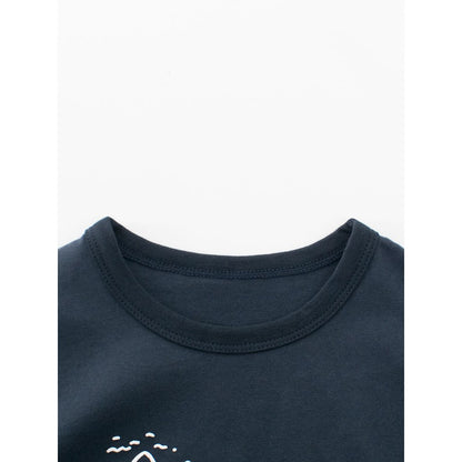 Baby Kids Boys Letters Print Long Sleeves Crew Neck Top