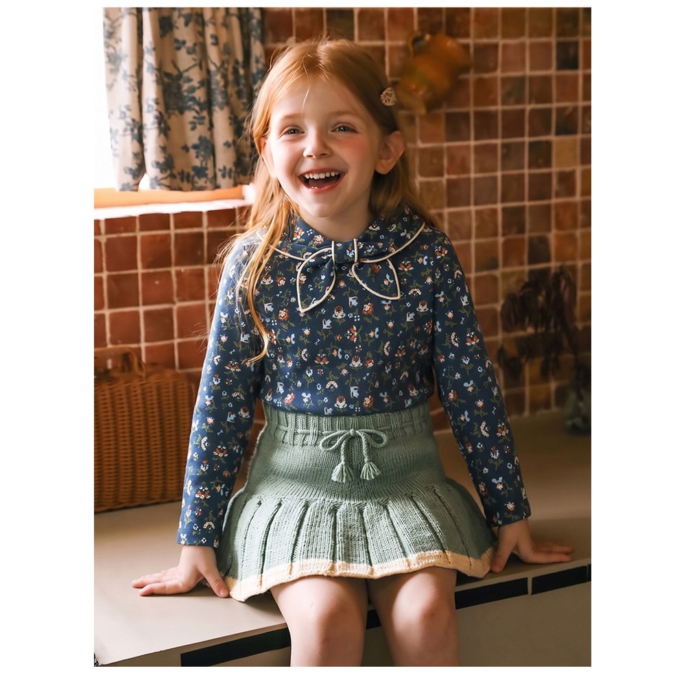 Baby Kids Girls Long Sleeves Floral Pattern Top