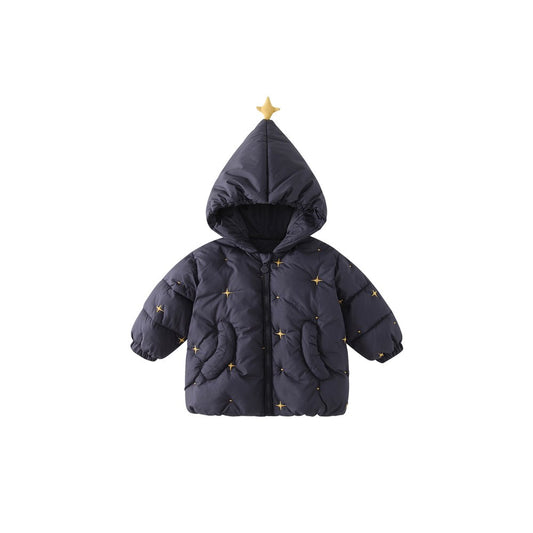 Boys' Stars Embroidered Cotton-Padded Zip-up Coat