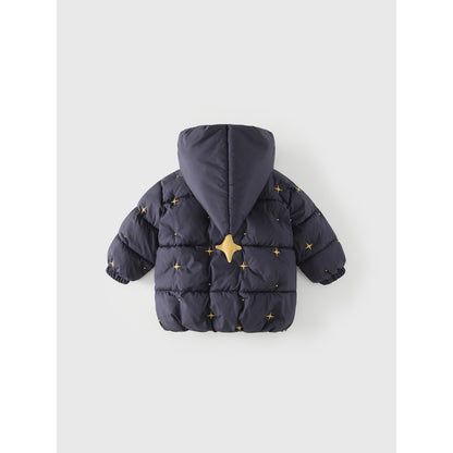 Boys' Stars Embroidered Cotton-Padded Zip-up Coat