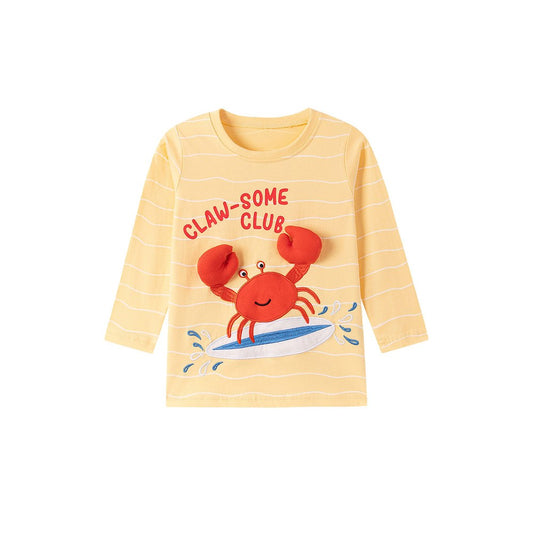 Baby Kids Boys Letters and Cartoon Pattern Long Sleeves Top