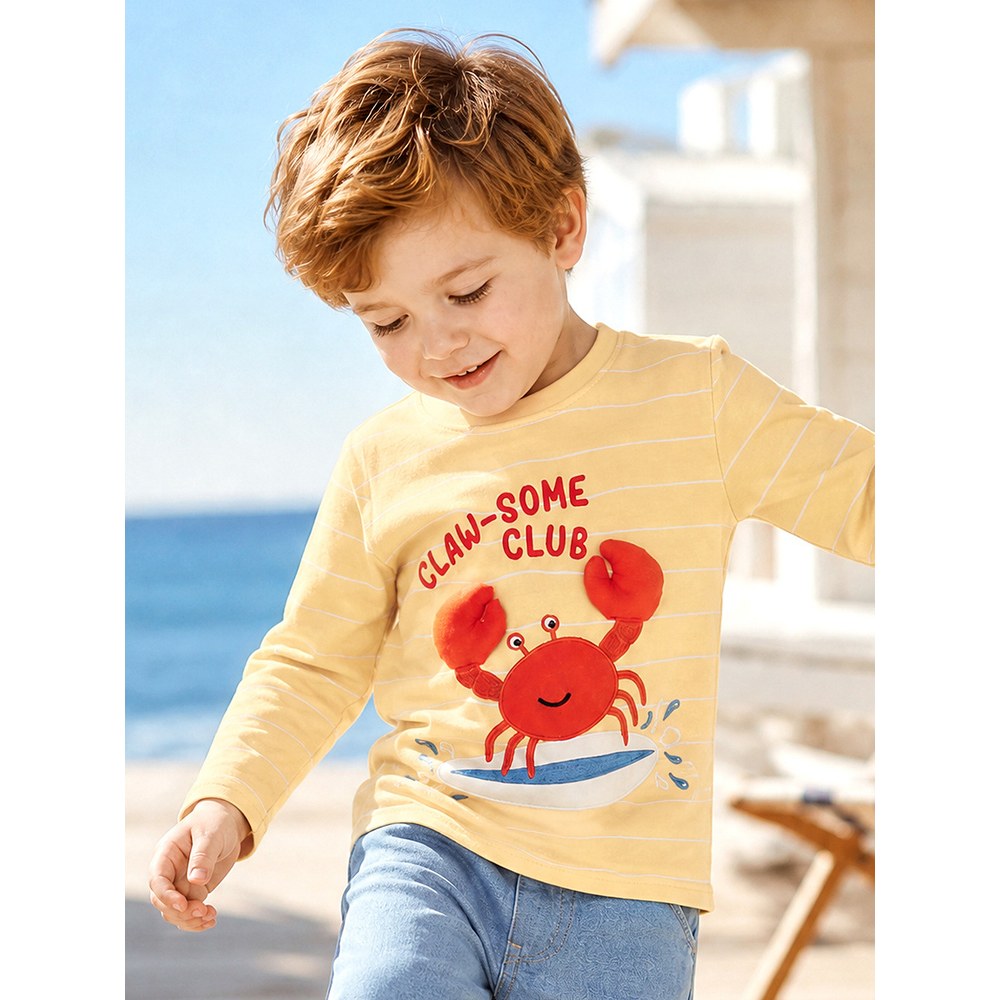 Baby Kids Boys Letters and Cartoon Pattern Long Sleeves Top