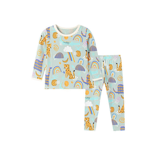 Baby Kids Girls Cartoon Pattern Long Sleeves Top and Pants 2-piece Clothing Set