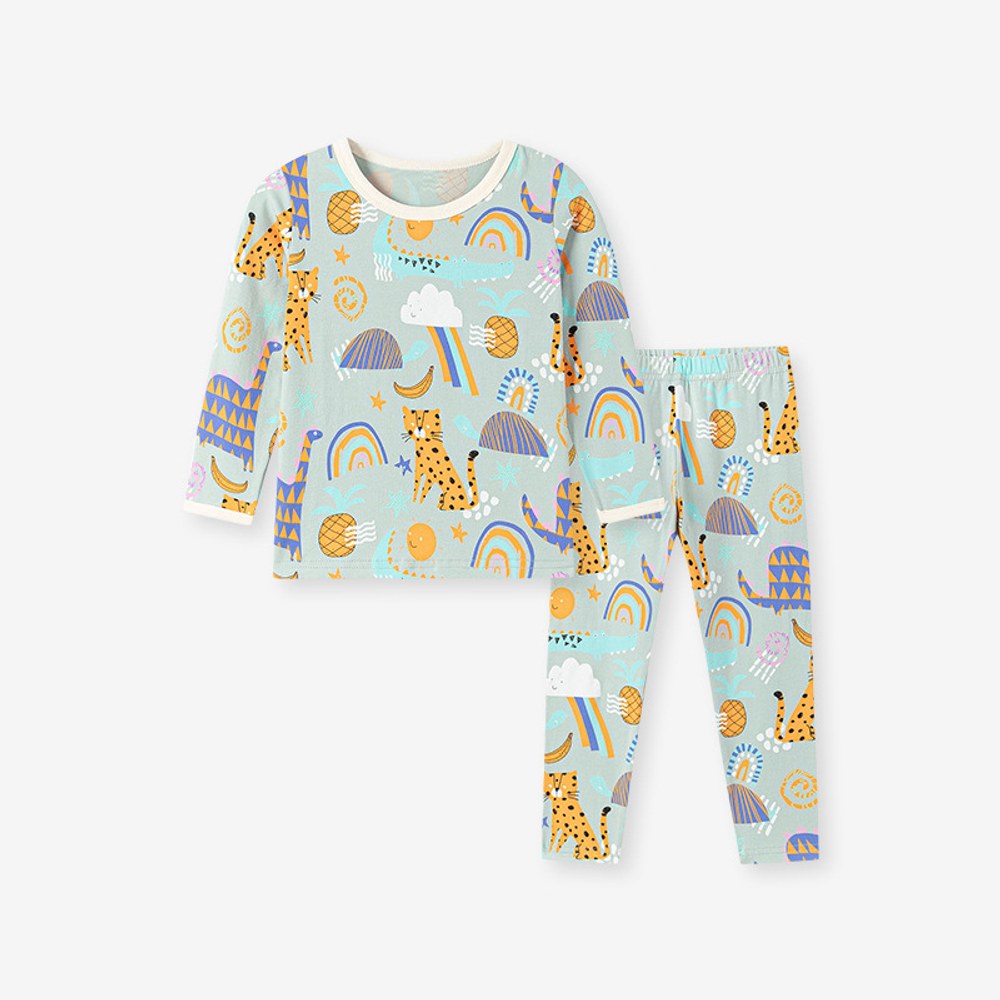 Baby Kids Girls Cartoon Pattern Long Sleeves Top and Pants 2-piece Clothing Set