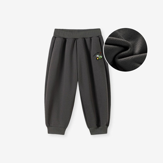 Baby Kids Boys Fleece-Lined Cartoon Pattern Pants