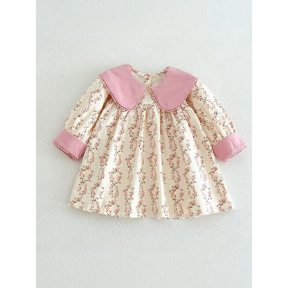 Baby Kids Girls Princess Long Sleeves Floral Dress