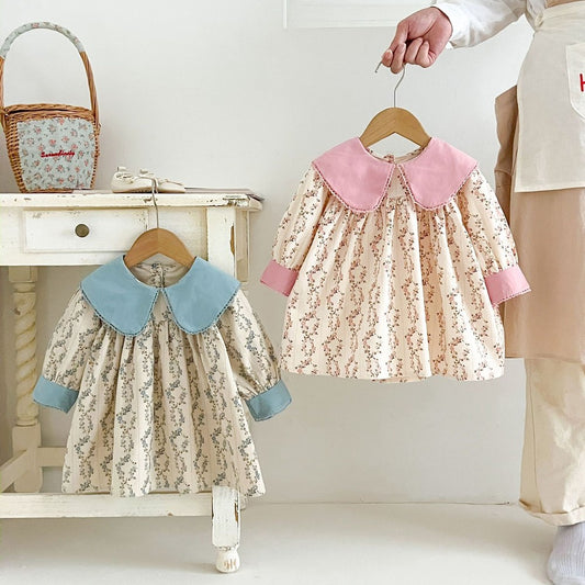 Baby Kids Girls Princess Long Sleeves Floral Dress