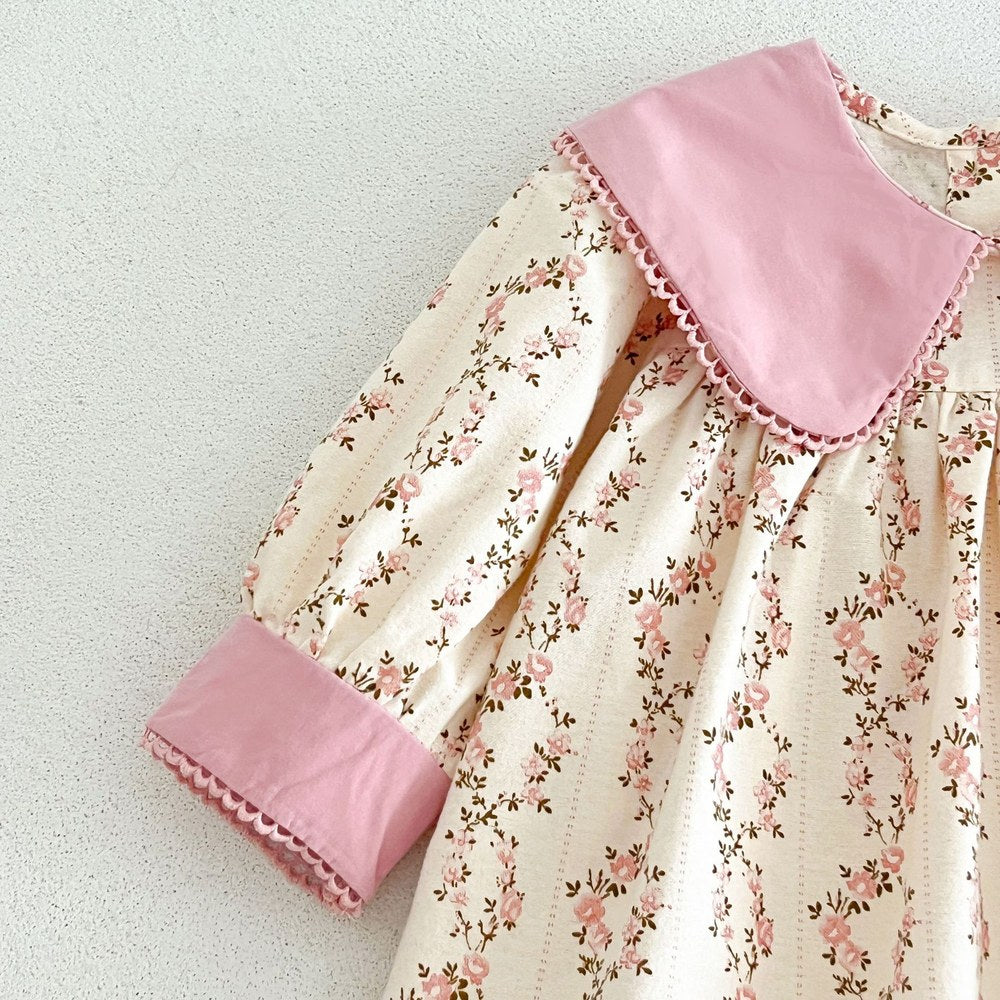 Baby Kids Girls Princess Long Sleeves Floral Dress