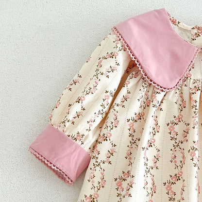 Baby Kids Girls Princess Long Sleeves Floral Dress