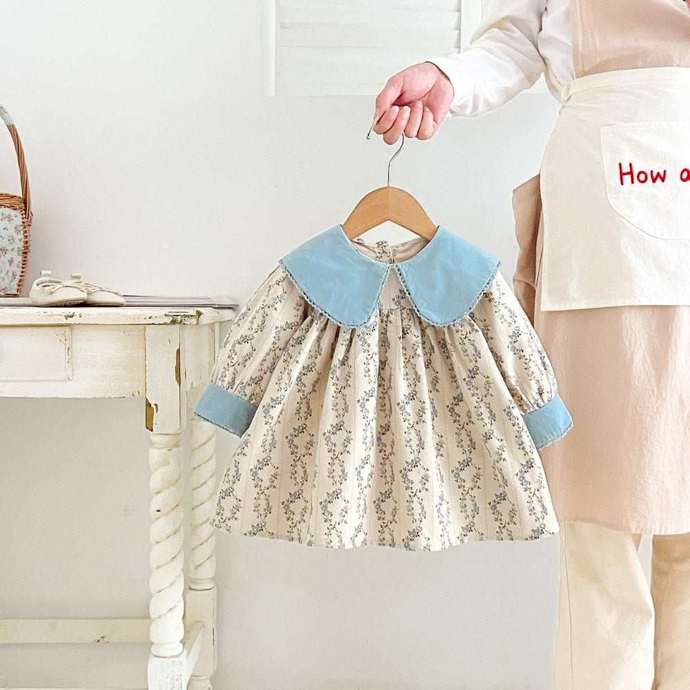 Baby Kids Girls Princess Long Sleeves Floral Dress