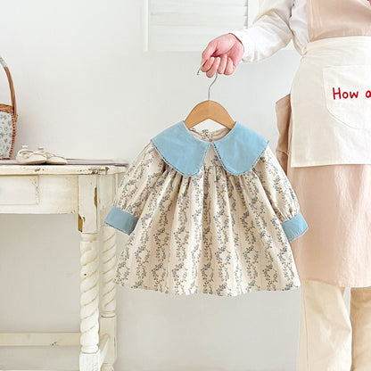 Baby Kids Girls Princess Long Sleeves Floral Dress