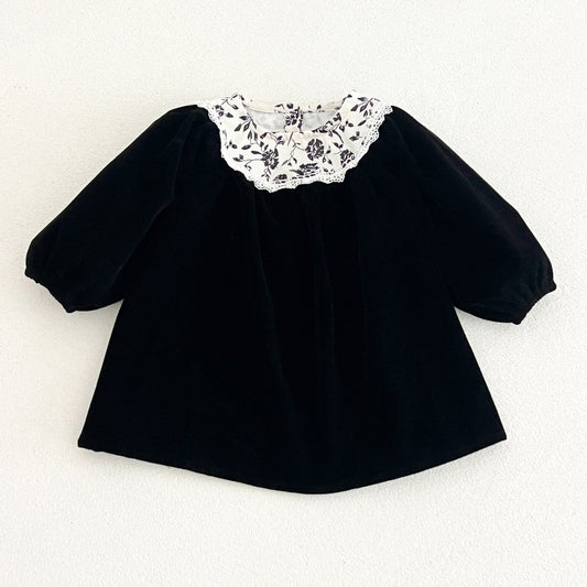 Baby Kids Girls Princess Long Sleeves Vintage Floral Dress