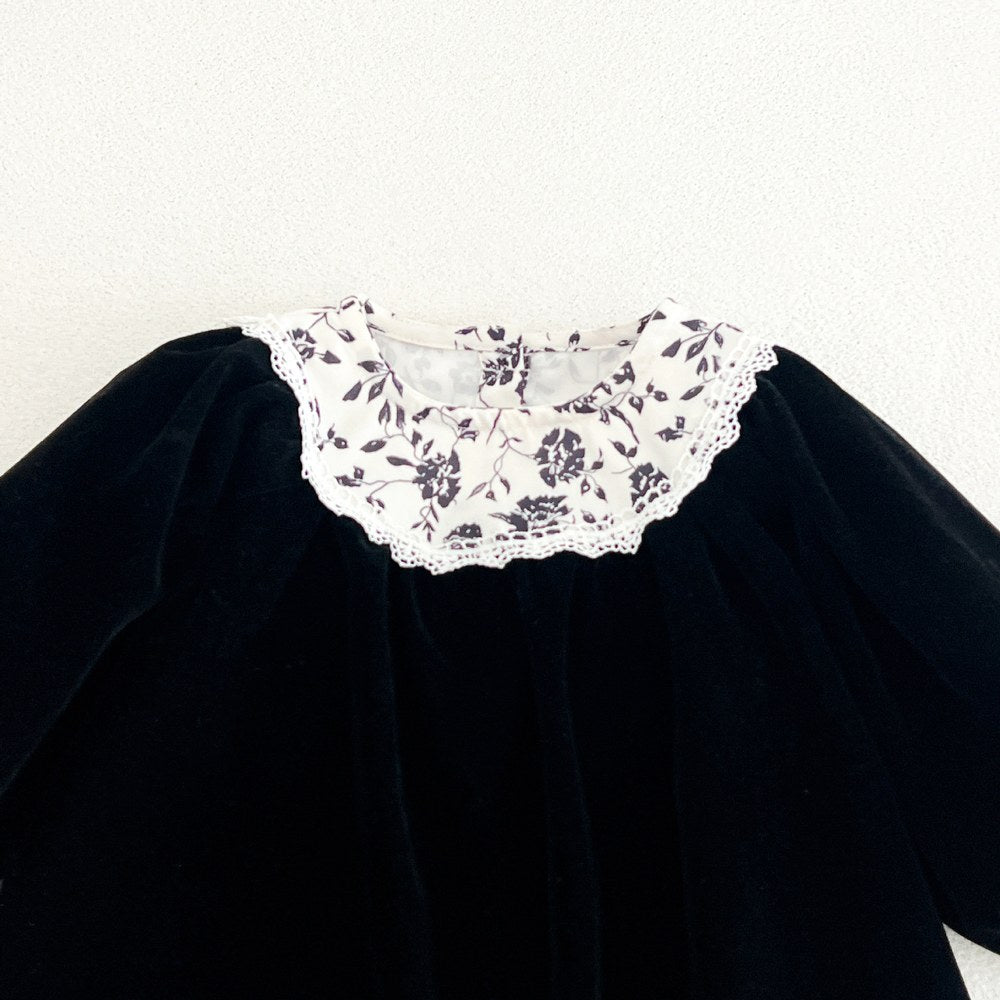 Baby Kids Girls Princess Long Sleeves Vintage Floral Dress