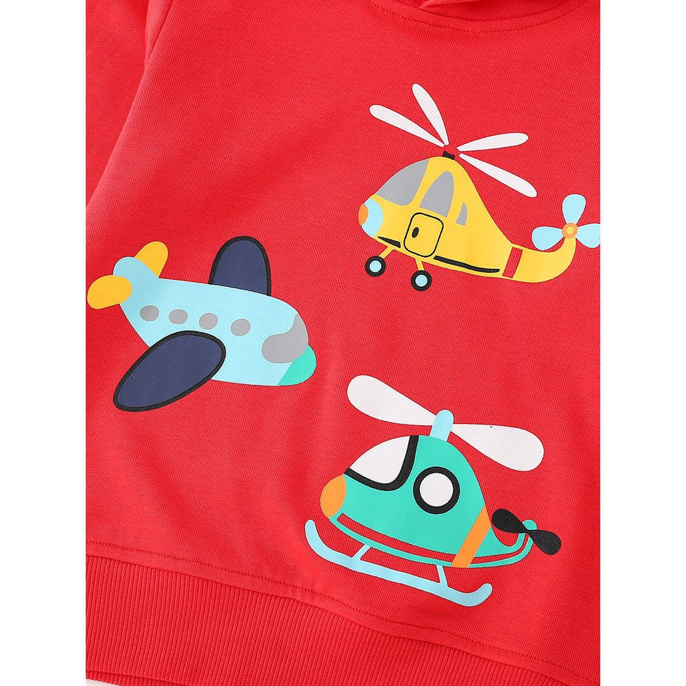 Baby Kids Boys Cartoon Pattern Long Sleeves Hoodie and Pants 2-piece Clothing Set