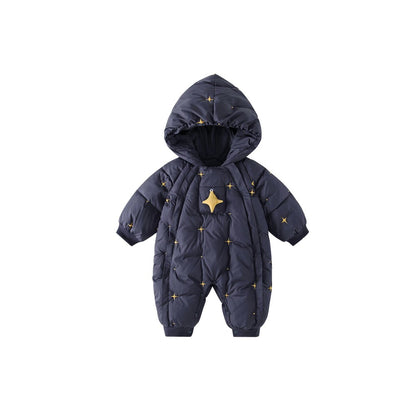 Baby Stars Pattern Cotton-Padded Romper