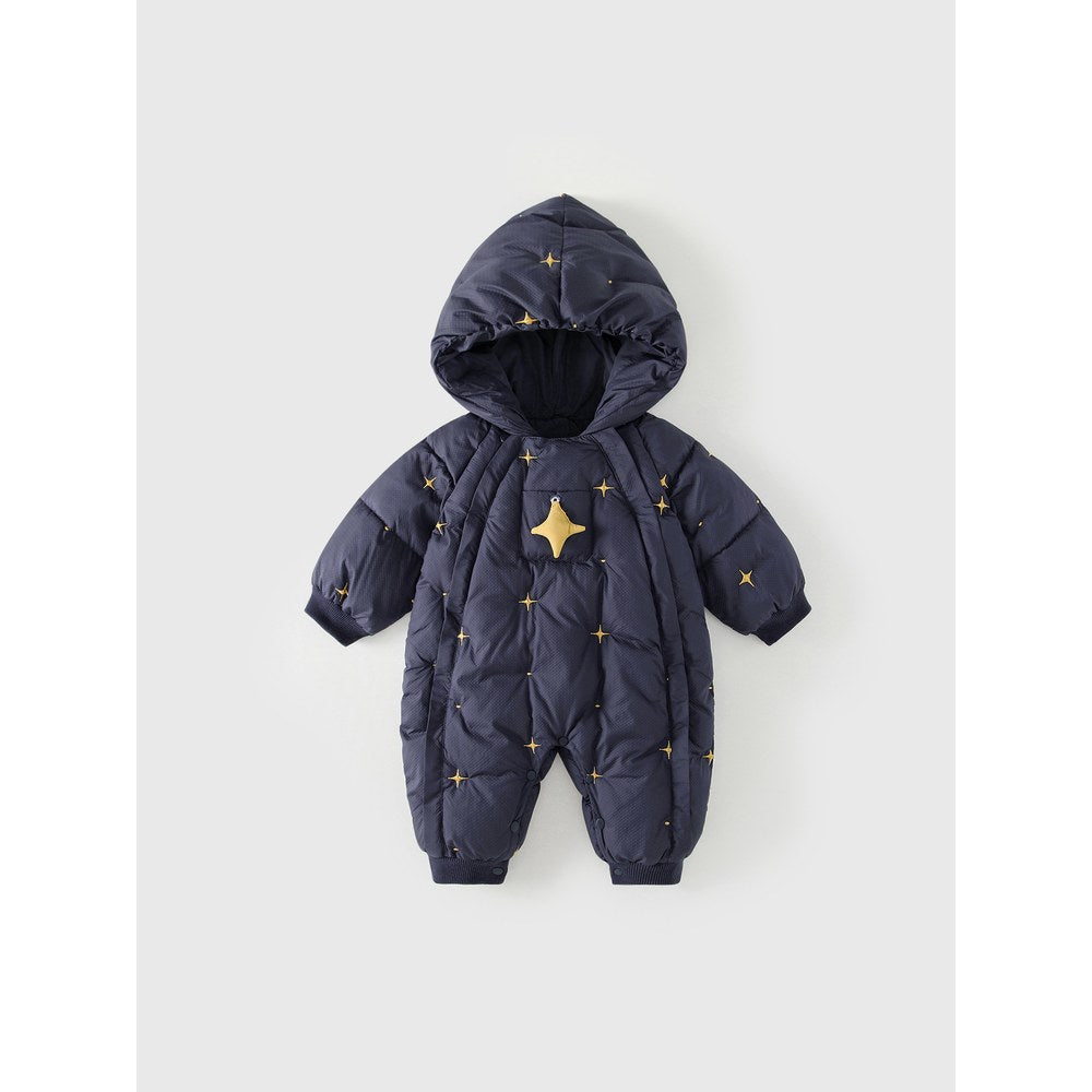 Baby Stars Pattern Cotton-Padded Romper