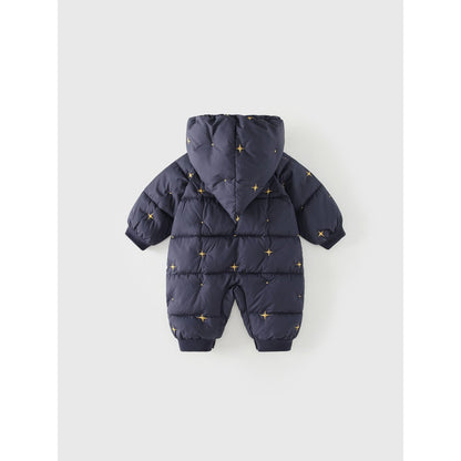 Baby Stars Pattern Cotton-Padded Romper