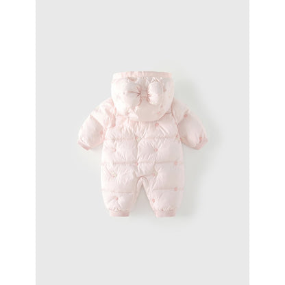 Baby Girls Flowers Pattern Cotton-Padded Romper