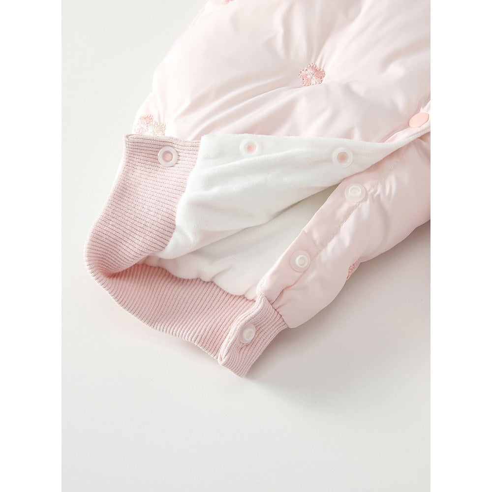 Baby Girls Flowers Pattern Cotton-Padded Romper