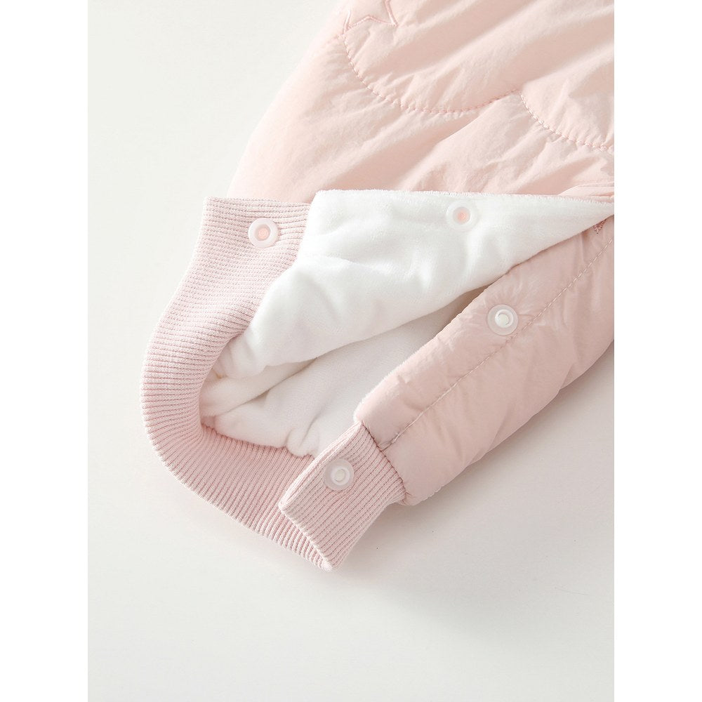 Baby Girls Ruffle Collar Cotton-Padded Romper
