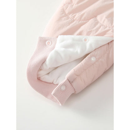 Baby Girls Ruffle Collar Cotton-Padded Romper