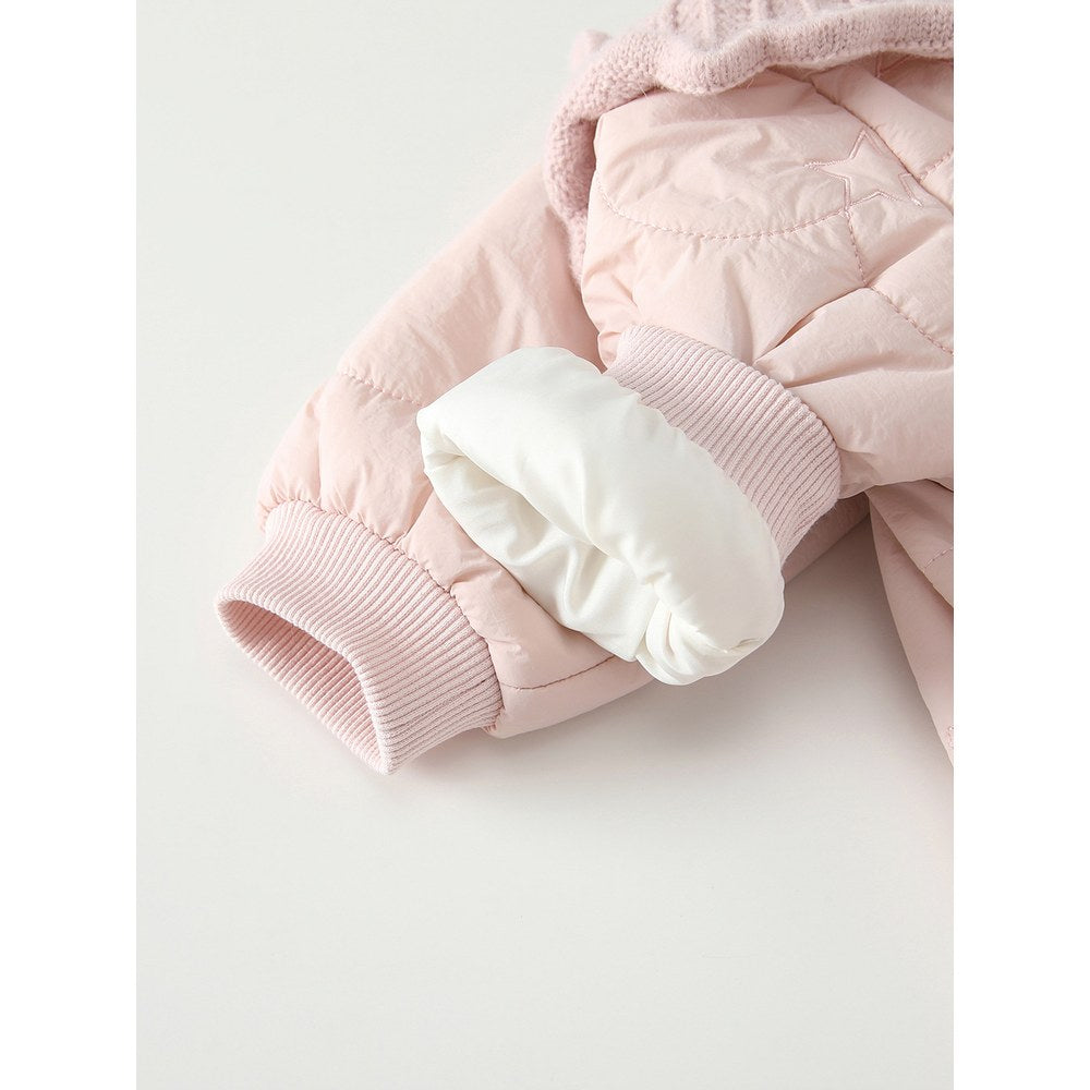 Baby Girls Ruffle Collar Cotton-Padded Romper