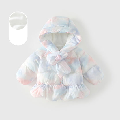 Girls' Gradient Cotton-Padded Coat
