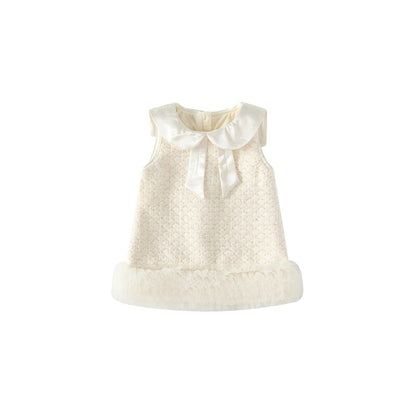 Baby Kids Girls Geometric Pattern Sleeveless Wear-Outside Dress Vest