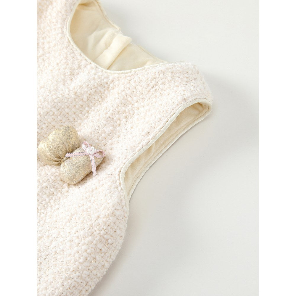 Baby Kids Girls Flowers Pattern Sleeveless Wear-Outside Dress Vest