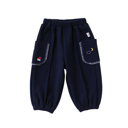 Cartoon Embroidered Pants for Kids
