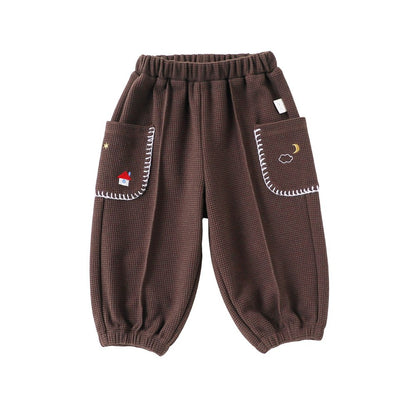 Cartoon Embroidered Pants for Kids
