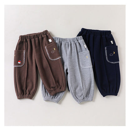 Cartoon Embroidered Pants for Kids