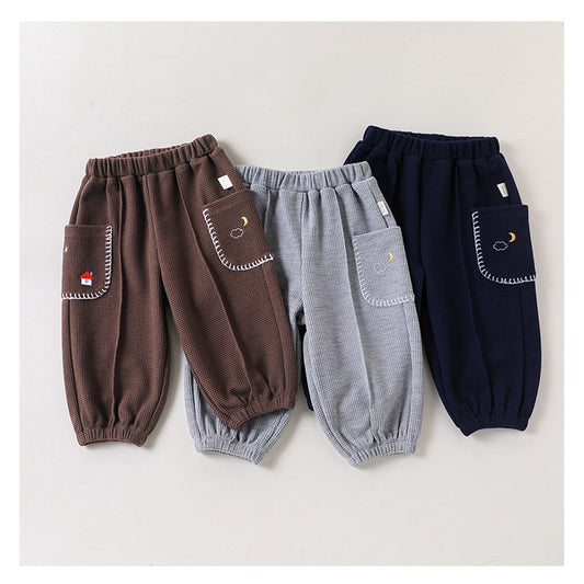 Cartoon Embroidered Pants for Kids