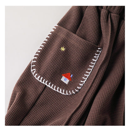Cartoon Embroidered Pants for Kids