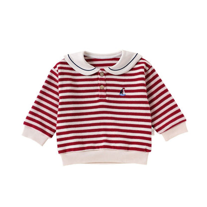 Baby Kids Long Sleeves Striped Pattern Top and Pants 2-piece Clothing Set