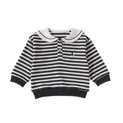 Baby Kids Long Sleeves Striped Pattern Top and Pants 2-piece Clothing Set