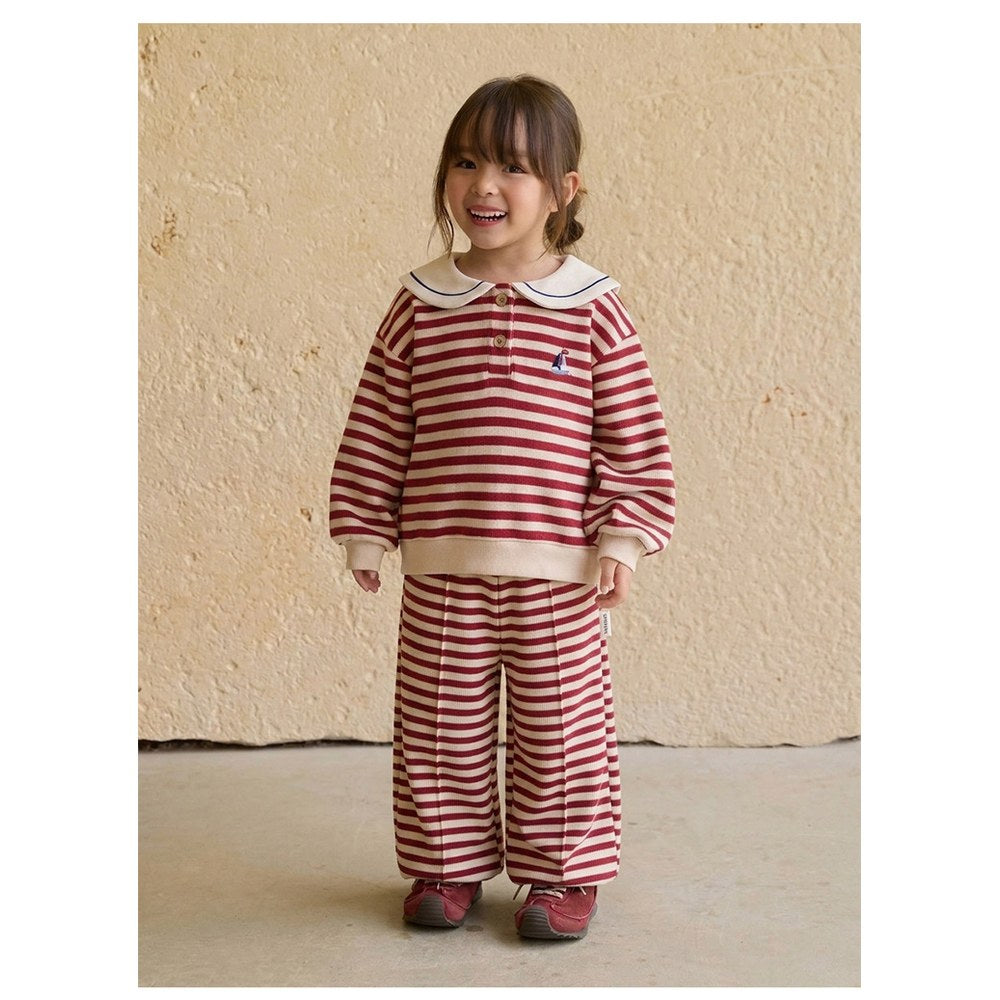 Baby Kids Long Sleeves Striped Pattern Top and Pants 2-piece Clothing Set