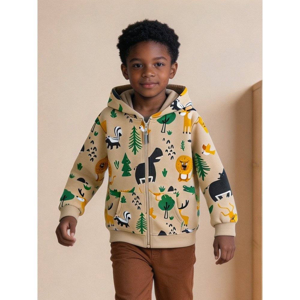 Baby Kids Boys Cartoon Pattern Coat