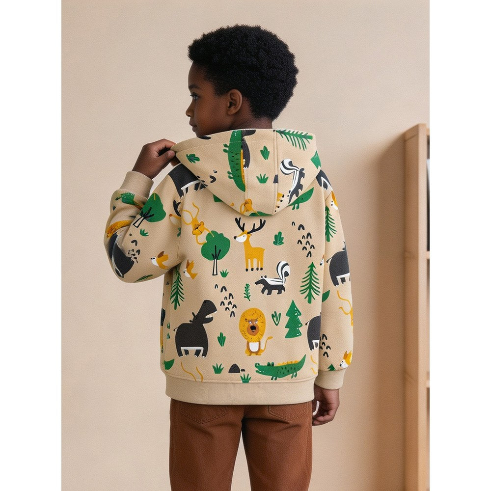 Baby Kids Boys Cartoon Pattern Coat