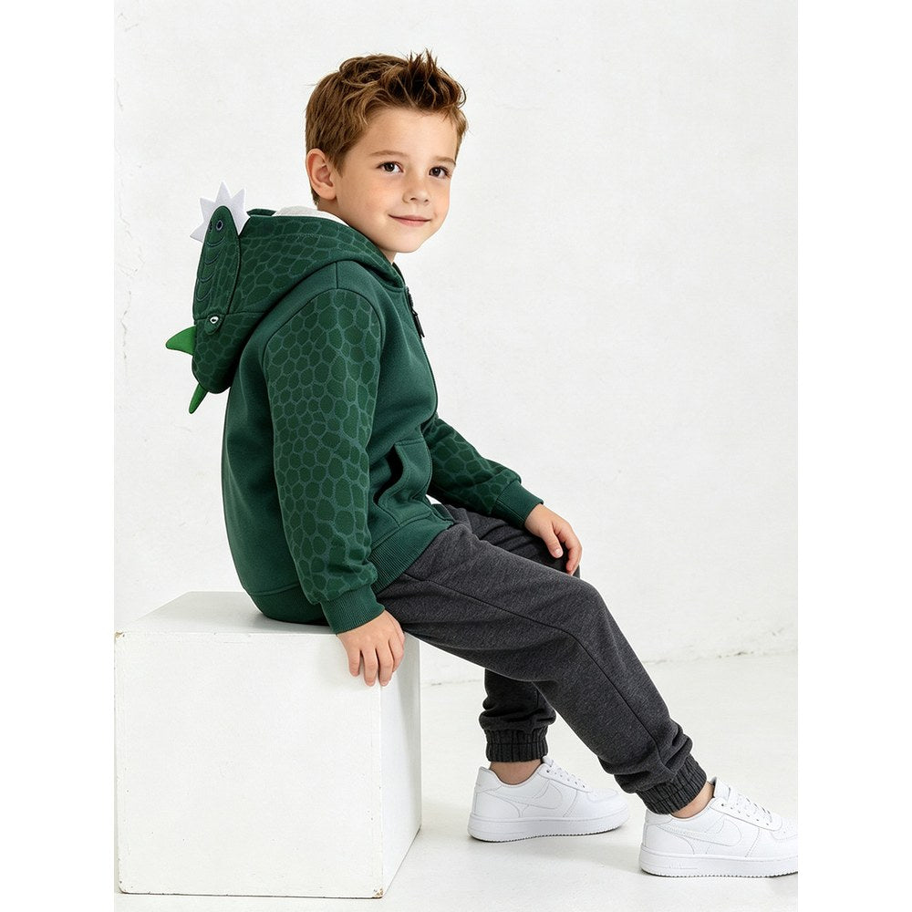 Baby Kids Boys Geometric Pattern Hooded Coat