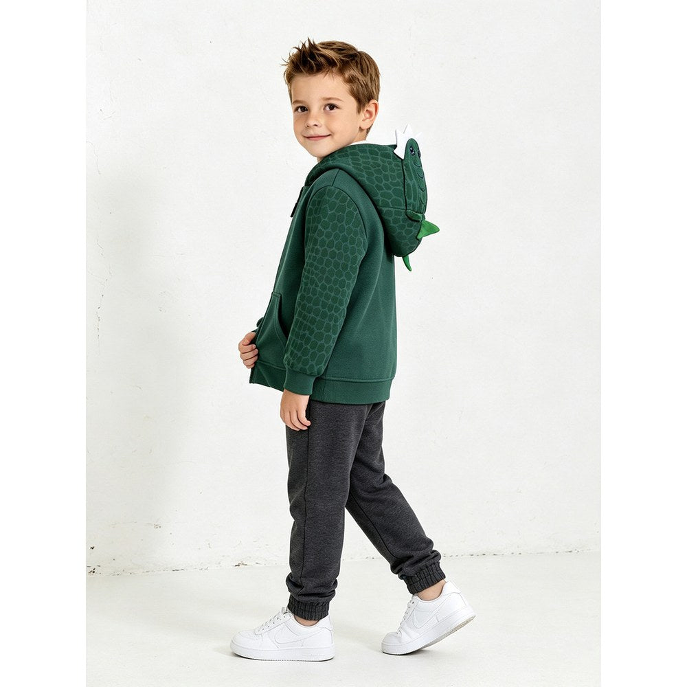 Baby Kids Boys Geometric Pattern Hooded Coat